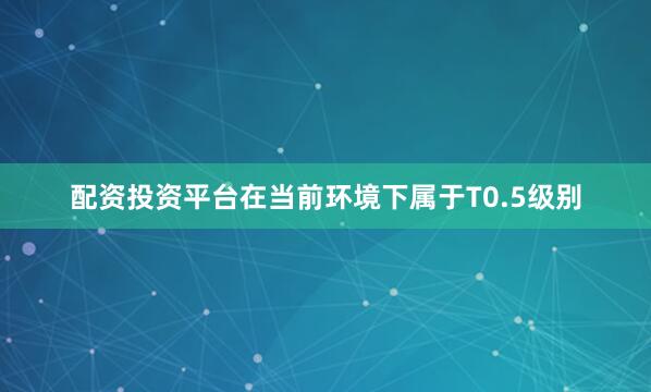 配资投资平台在当前环境下属于T0.5级别