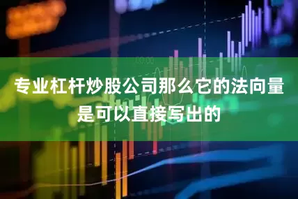专业杠杆炒股公司那么它的法向量是可以直接写出的